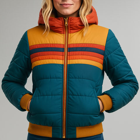 Veste de pluie imperméable Mia de Danoir Paris en bleu marine, veste légère pour femme, détails visibles.