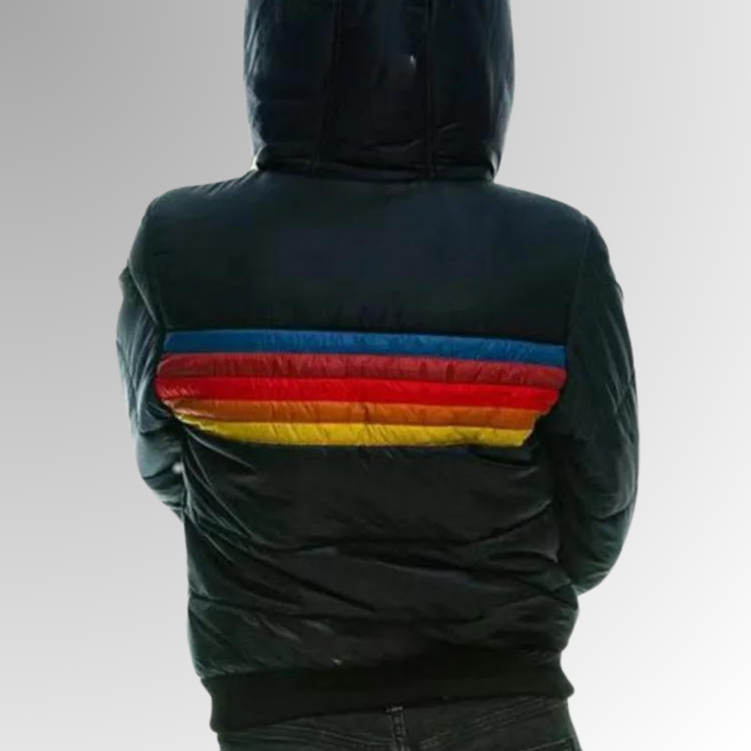 Veste de pluie imperméable Mia de Danoir Paris en tissu bleu marine, veste coupe-vent pour femme.