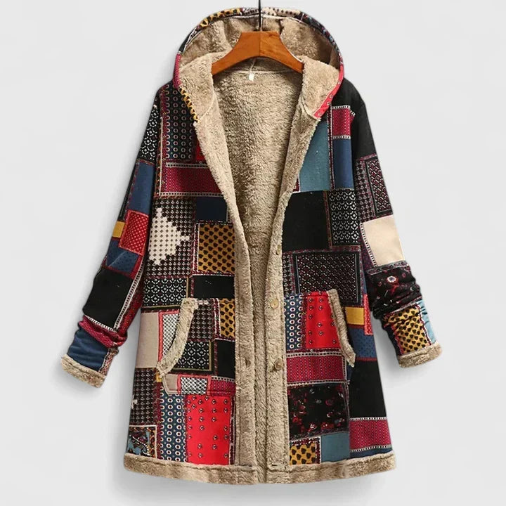Veste confortable Danoir Paris Florenziah en beige et orange, veste légère pour un look décontracté et chaud.