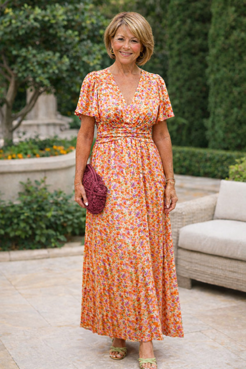 Robe d'été confortable Danoir Paris Alice en tissu orange, style décontracté, parfaite pour la saison estivale.