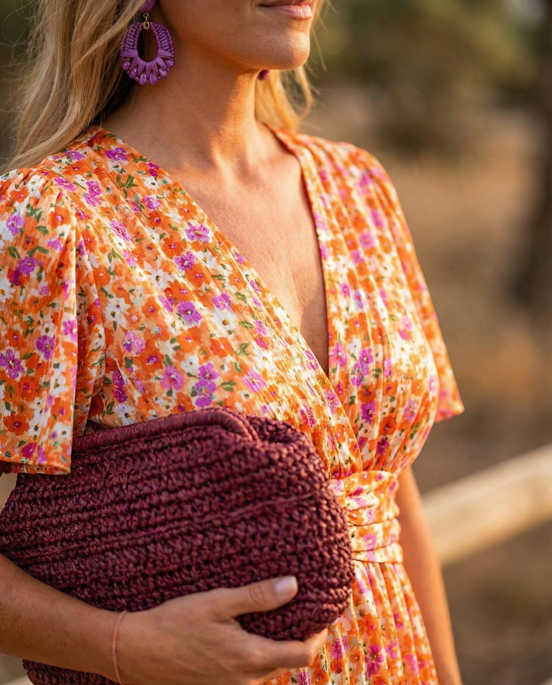Robe d'été confortable Danoir Paris Alice en orange, légère et fluide, idéale pour la saison estivale.
