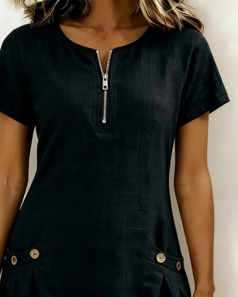 Robe Lina™ bleue de Danoir Paris, robe élégante en tissu léger, pour un style naturel et sophistiqué au quotidien.