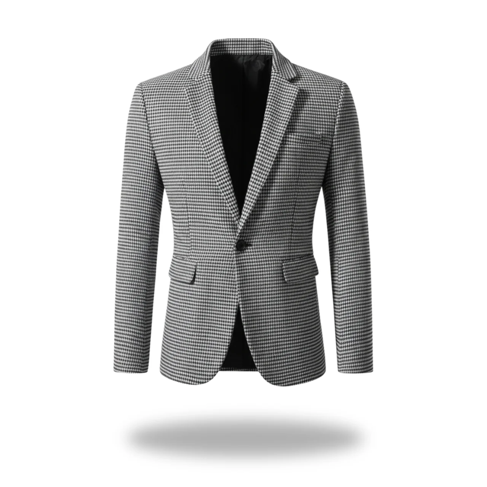 Veste blazer kaki Danoir Paris pour hommes, coupe confortable, tissu élégant, porté sur un mannequin.