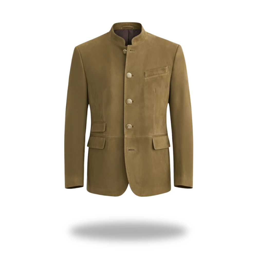 Blazer homme respirant Danoir Paris en kaki, tissu léger et confortable, adapté pour un style élégant et décontracté.
