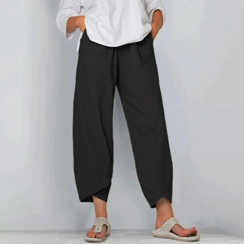 Pantalons chic d'été Danoir Paris Tarni en kaki, style élégant et léger pour la saison estivale.