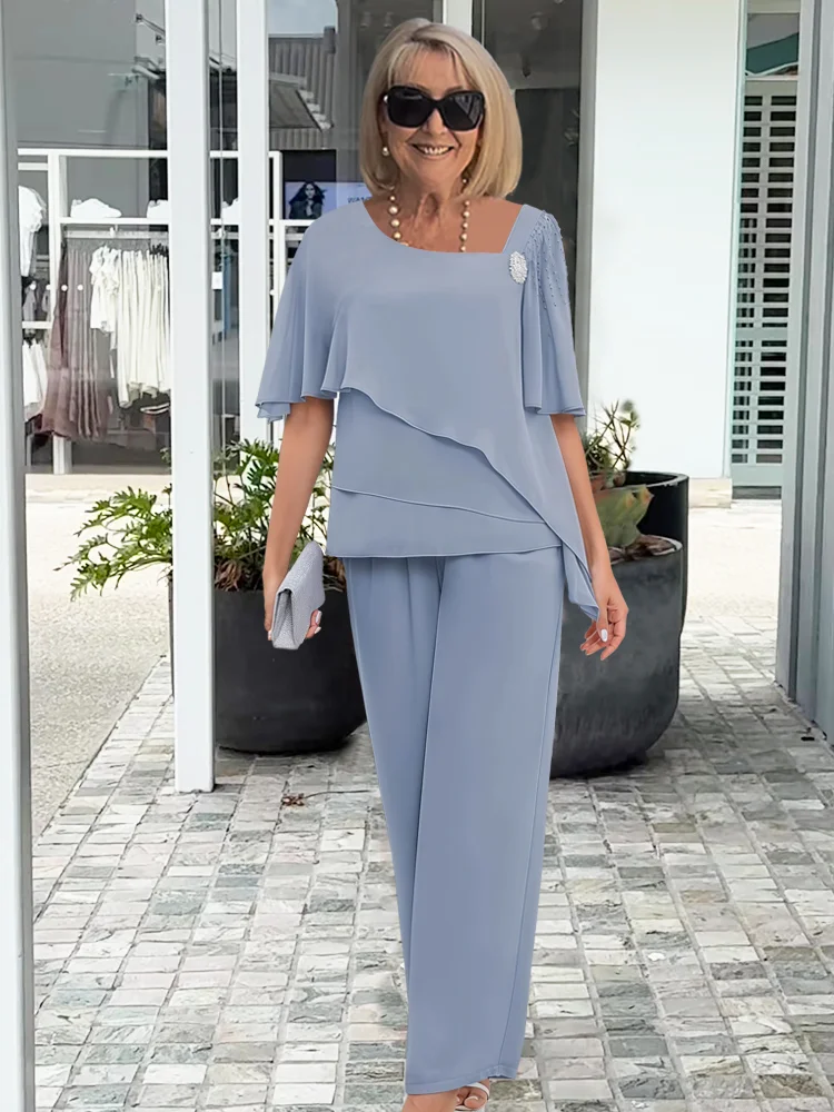 Ensemble élégant Carol de Danoir Paris en bleu clair, comprenant un soutien-gorge et un slip assortis, vue en gros plan.