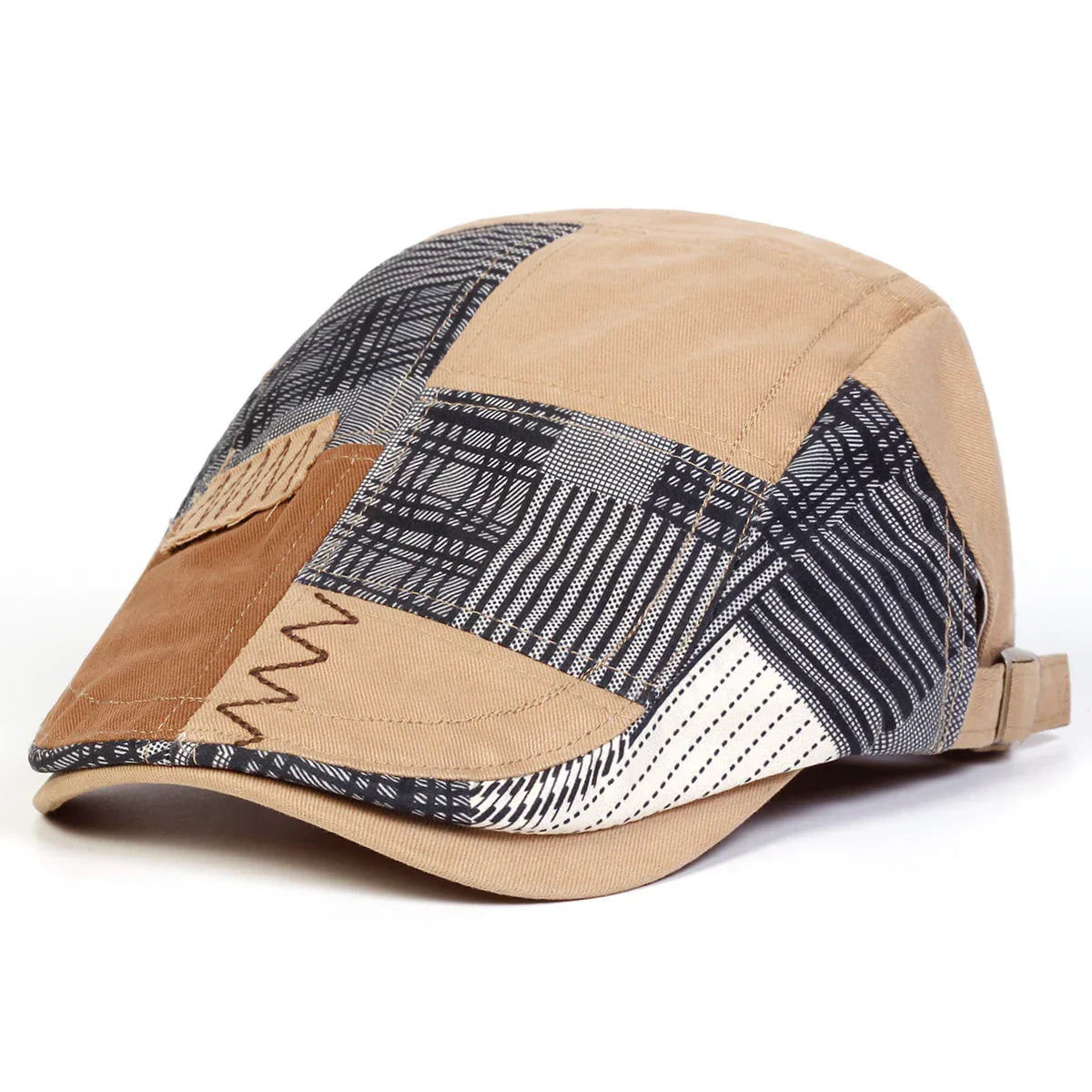 Chapeau homme Bloom™ Patchwork de Danoir Paris en tissu marine avec motifs patchwork colorés.