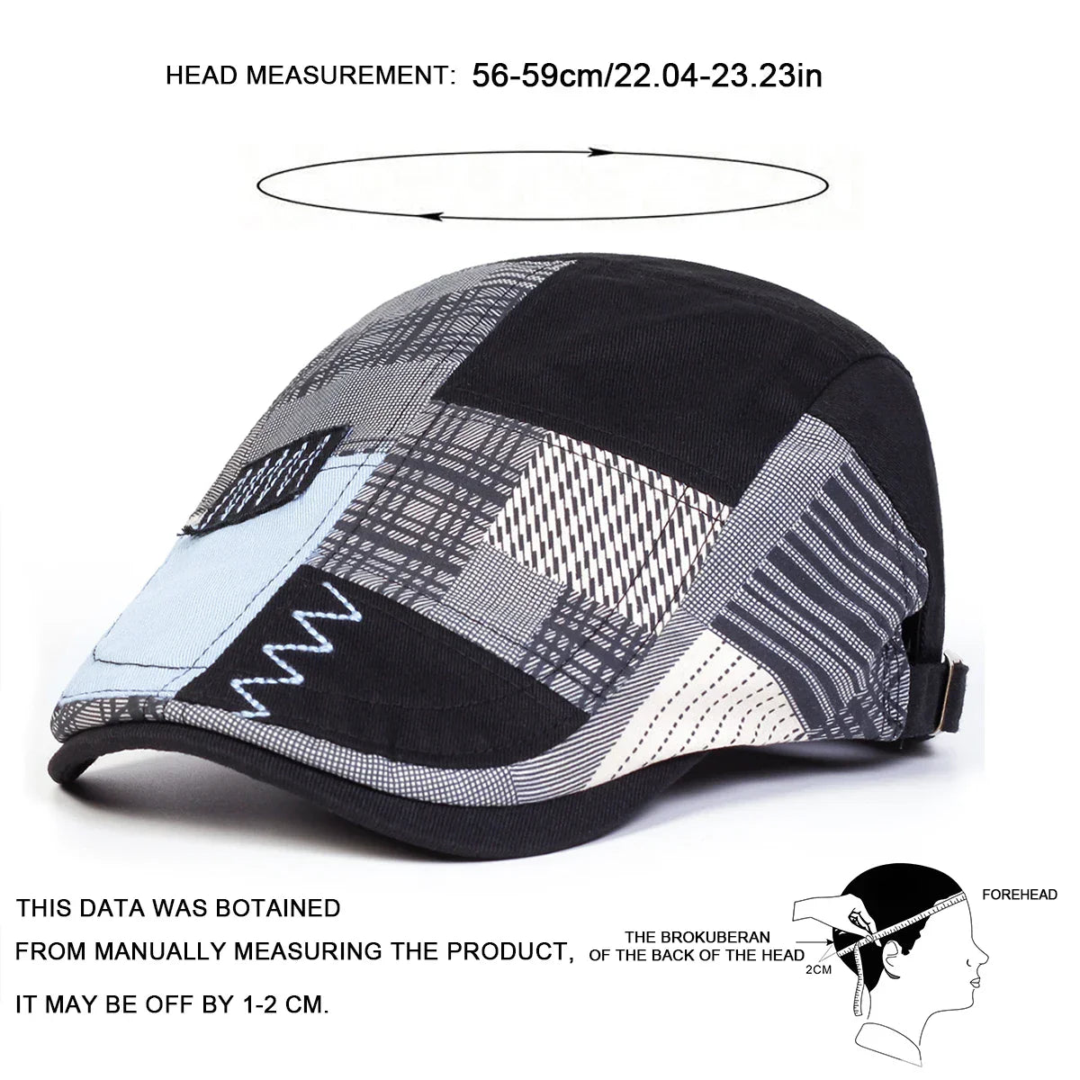 Chapeau pour hommes Danoir Paris Bloom™ Patchwork, style patchwork marine avec design élégant et moderne.