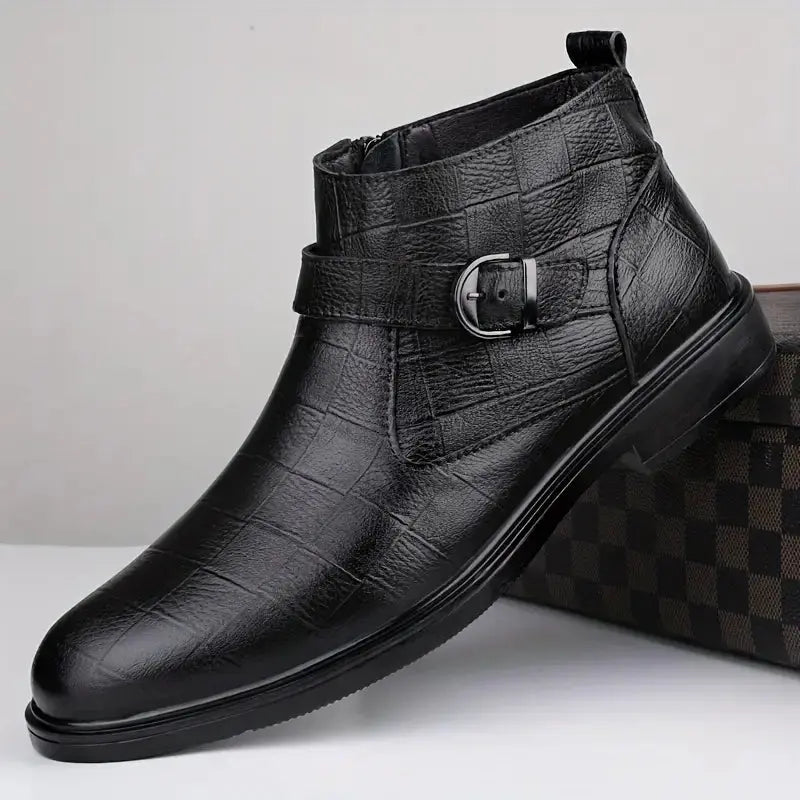 Bottines en cuir marron Jackson par Danoir Paris, pointure 37,5, avec finition élégante et semelle en caoutchouc.