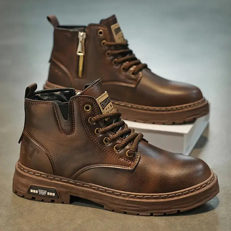 Bottes casual élégantes Ambrose de Danoir Paris en marron, taille 38, avec finition chic et style décontracté.