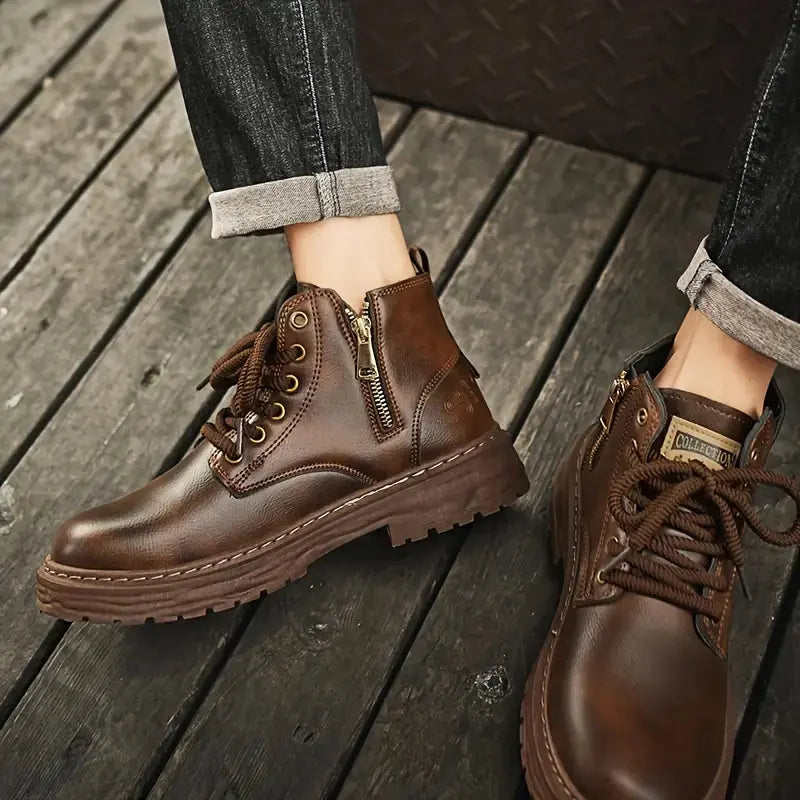 Bottes casual élégantes Ambrose de Danoir Paris en marron, pointure 38, avec design moderne et finition soignée.
