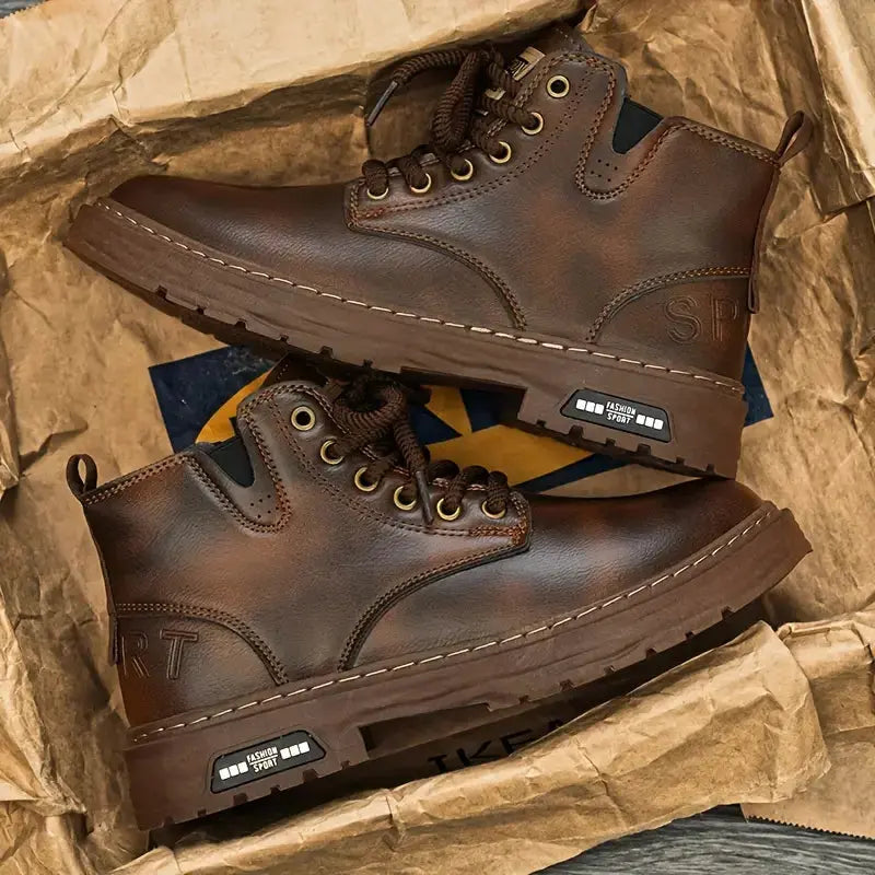 Bottes casual élégantes Danoir Paris Ambrose en marron, pointure 38, en cuir avec semelle résistante et design sophistiqué.