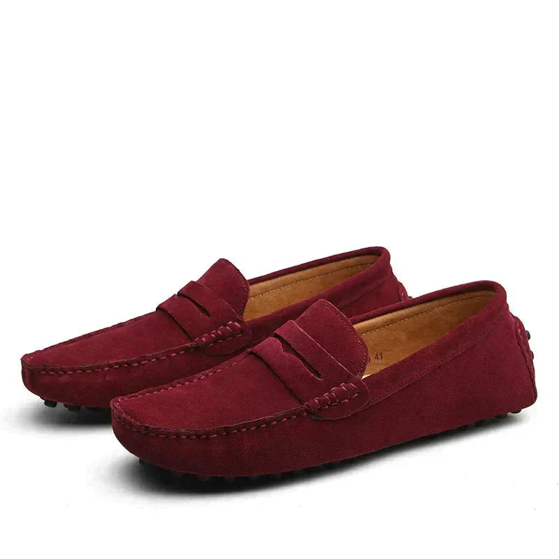 Mocassins classiques pour homme Danoir Paris en marron, semelle en cuir, style élégant et sophistiqué.