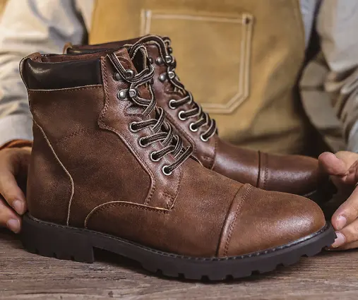 Bottes en cuir marron pour homme Colton™ de Danoir Paris, style élégant et finition premium, pointure 39.