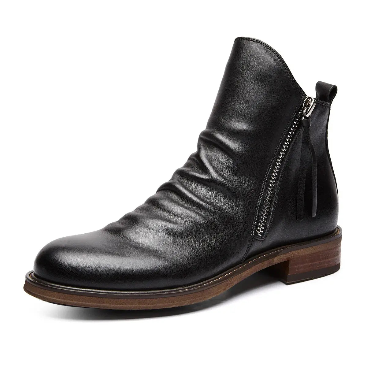 Bottines Chelsea en cuir marron Owens™ de Danoir Paris, taille 39, avec semelle en caoutchouc et design élégant.