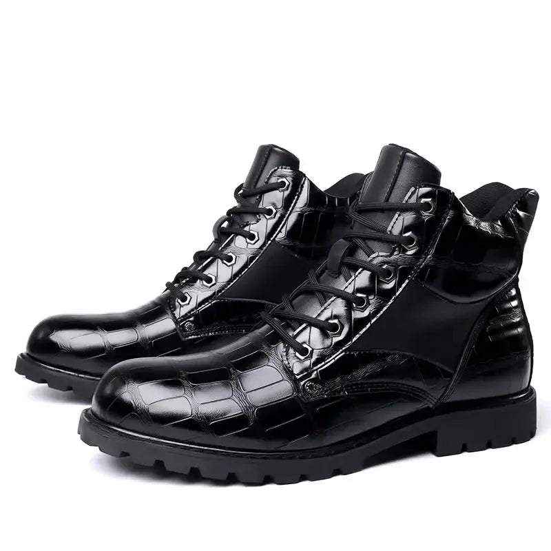 Bottes en cuir de crocodile marron Rendell™ de Danoir Paris, pointure 39, avec détails en cuir sophistiqué.