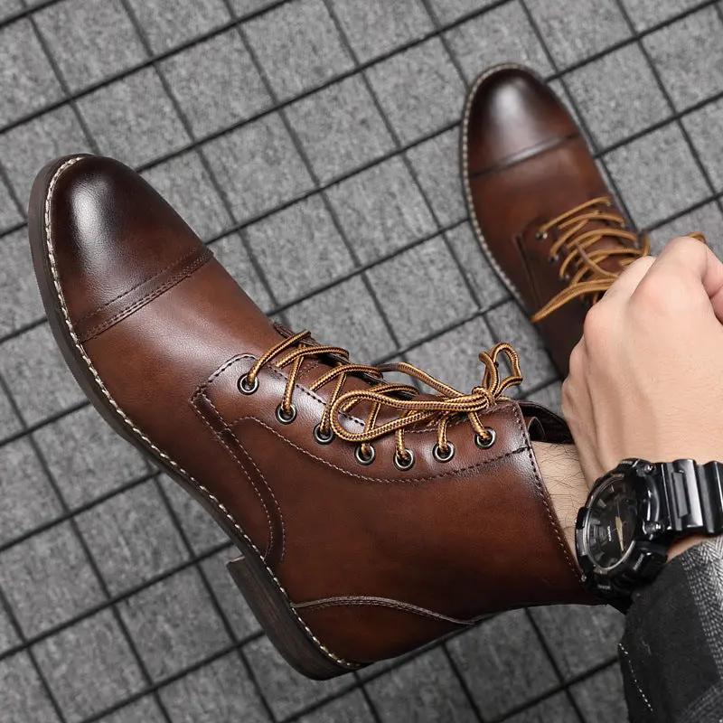 Bottines en similicuir marron châtaigne Morgan de Danoir Paris, taille 38, avec semelle en cuir et design élégant.