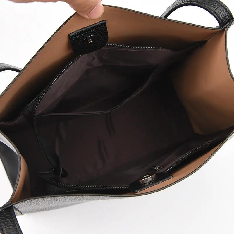 Sac à main en cuir marron Elise de Danoir Paris, élégant et sophistiqué, avec détails en cuir visible.