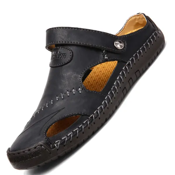 Sandales en cuir orthopédiques Chris™ de Danoir Paris, couleur marron foncé, taille 38, avec semelle confortable et design élégant.