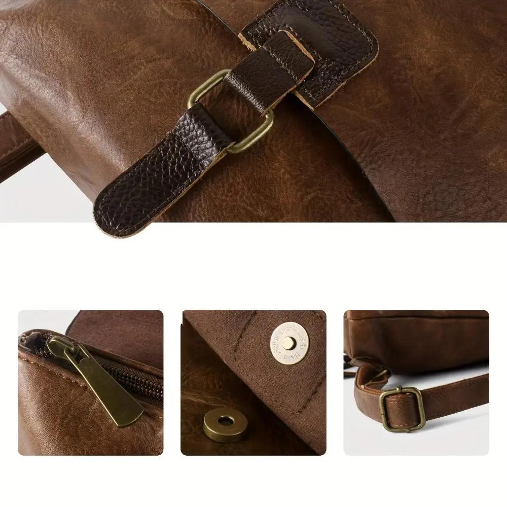 Sac à dos Danoir Paris Nina en cuir marron, style vintage, idéal pour un look polyvalent et élégant.