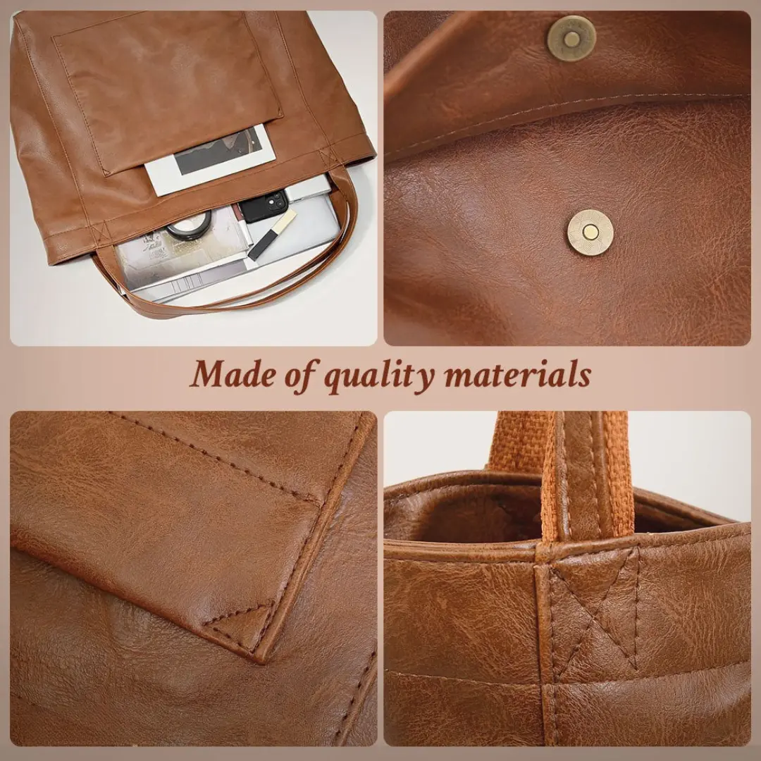 Sac à bandoulière Danoir Paris Ringelblume en matériau doux marron, sac de luxe élégant et tendance.