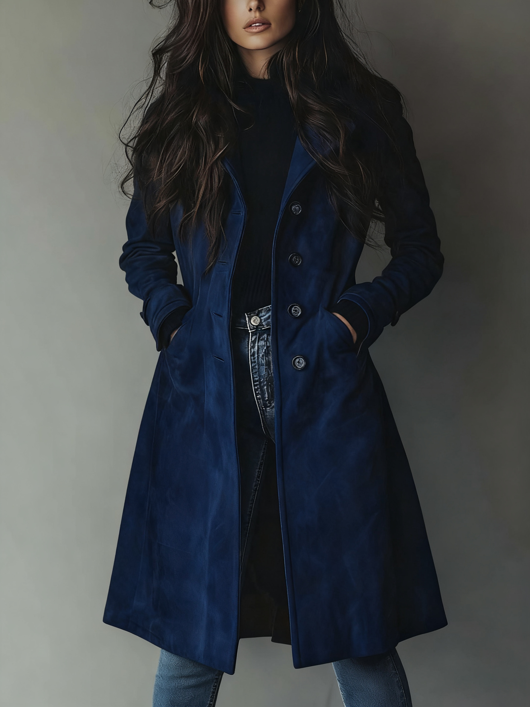 Manteau trench en daim marron Danoir Paris™ au style vintage, visible sur un mannequin en image.