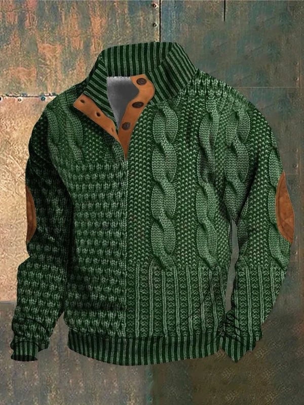 Pull vintage Danoir Paris marron avec motif ancien, doux et confortable, parfait pour un style décontracté.
