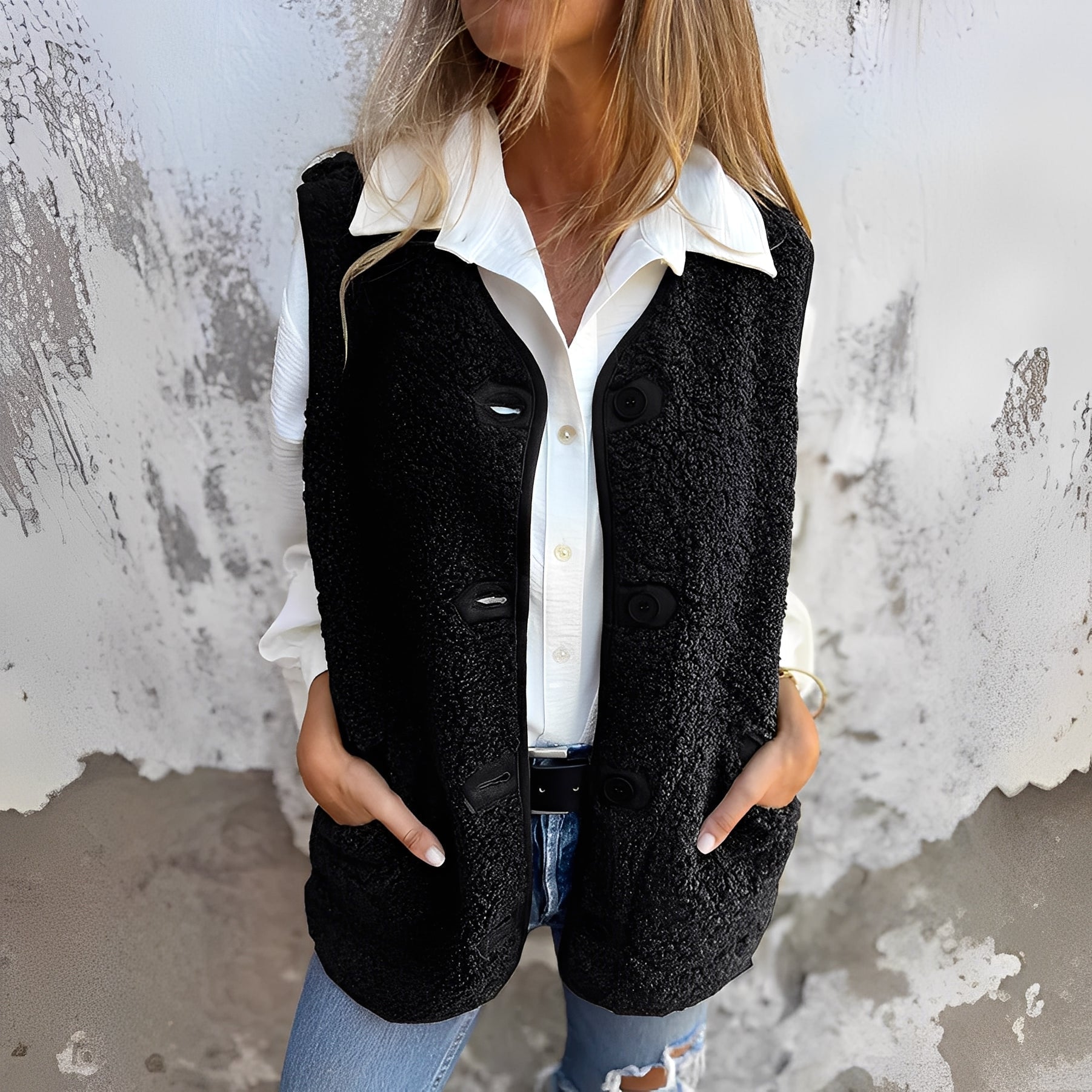 Gilet doux d'automne Ebba de Danoir Paris en marron, vêtement chaud et confortable pour la saison automnale.
