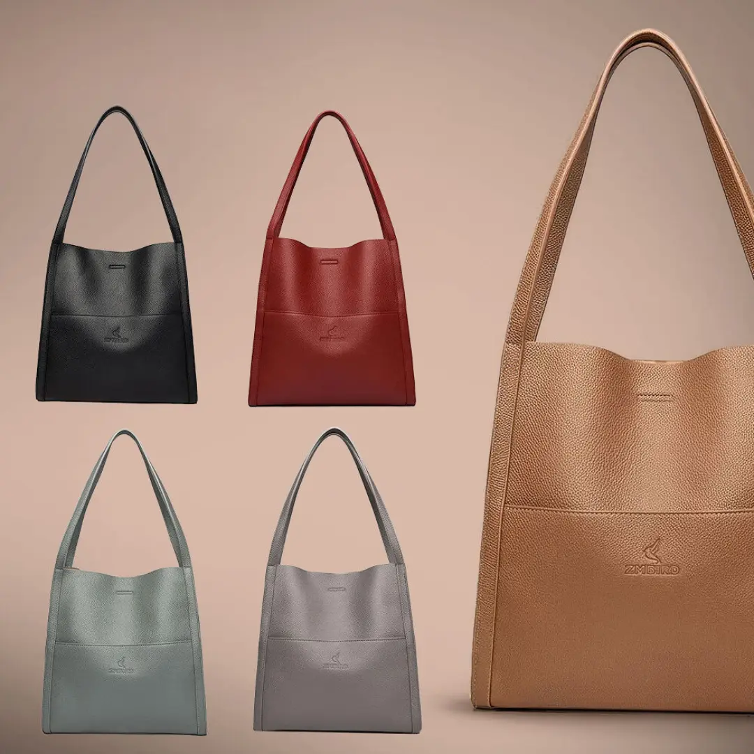 Sac à main de luxe Talia en cuir souple marron, sac à main élégant de la marque Danoir Paris.