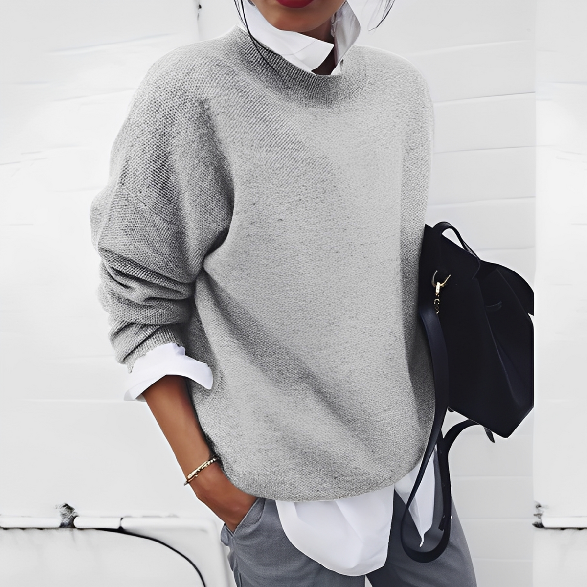 Pull doux et chaud pour homme Gabriel de Danoir Paris, sweat-shirt saisonnier kaki, confortable et élégant.