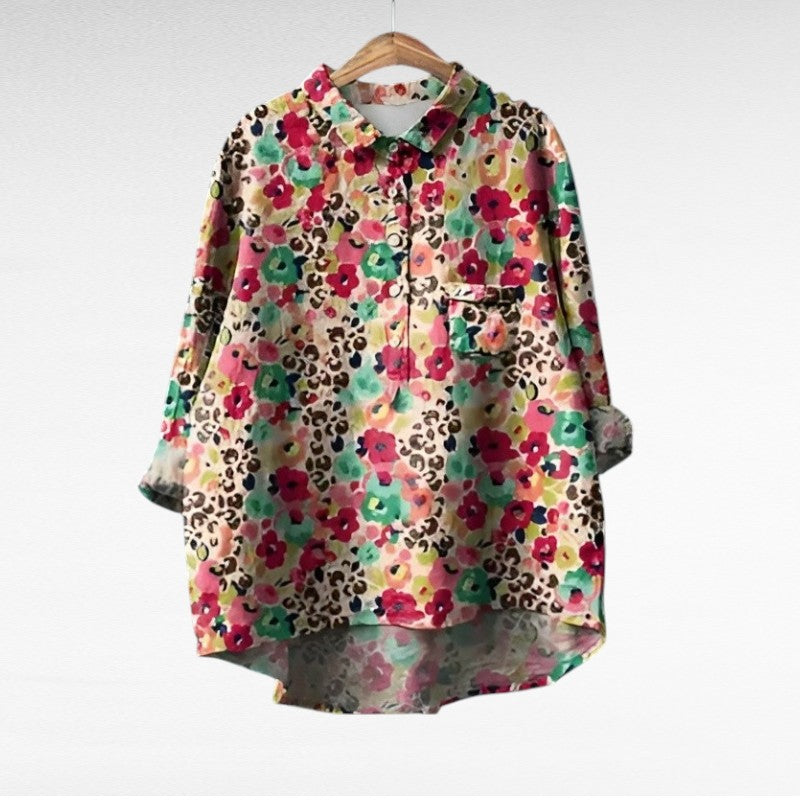 Blouse d'été en lin blanc Noémie par Danoir Paris, élégante et légère, avec détails en tissu fluide.
