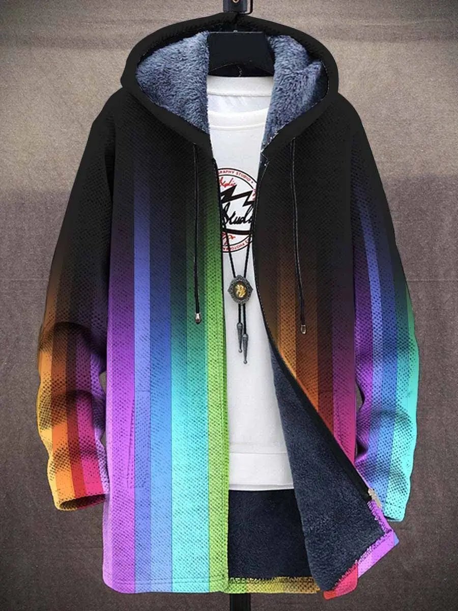 Gilet de luxe Danoir Paris inspiré par l'art avec motifs colorés, porté comme un tasma élégant et artistique.
