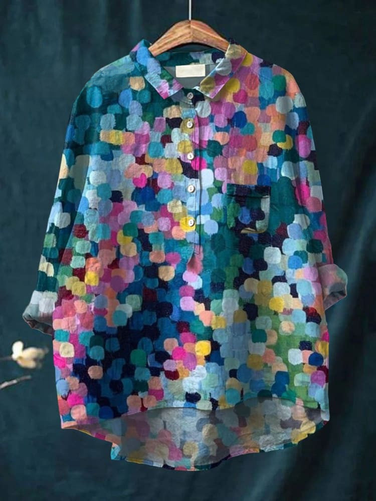 Chemise colorée à pois multicolores Amara Danoir Paris, tissu léger et style décontracté pour femme.