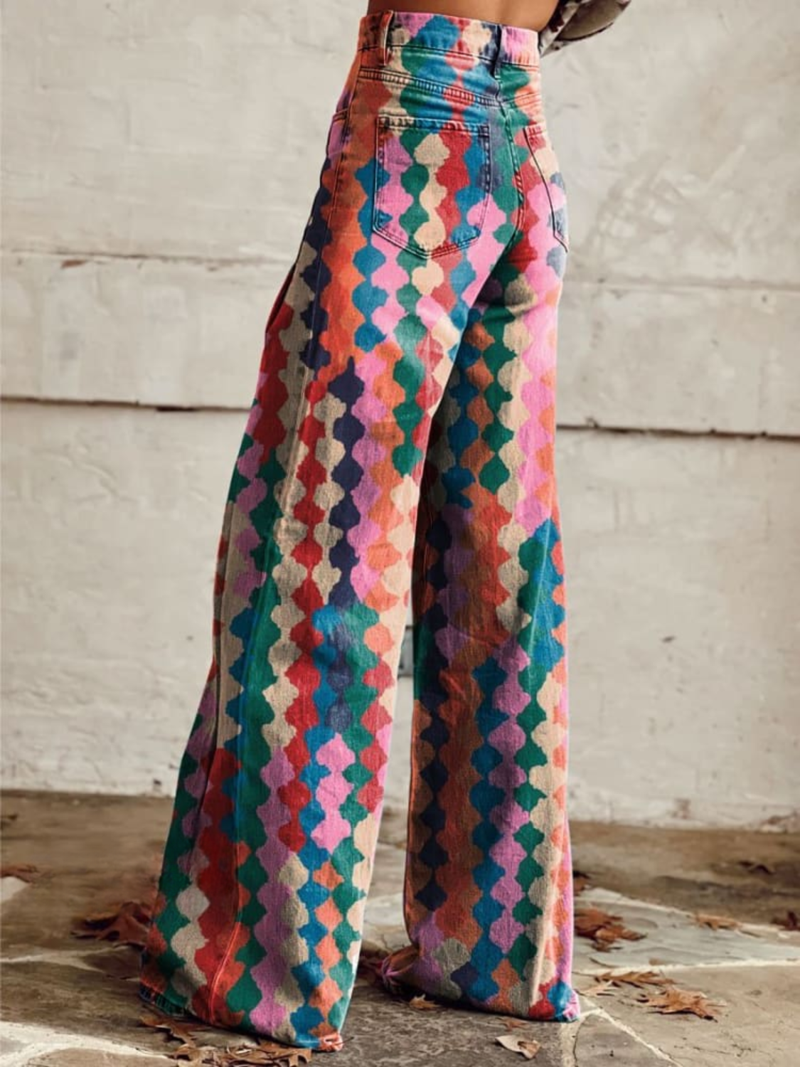 Pantaloni élégants et bohémien Amélie de Danoir Paris, couleur multicolore, taille S/M, détails mode visibles sur l'image.