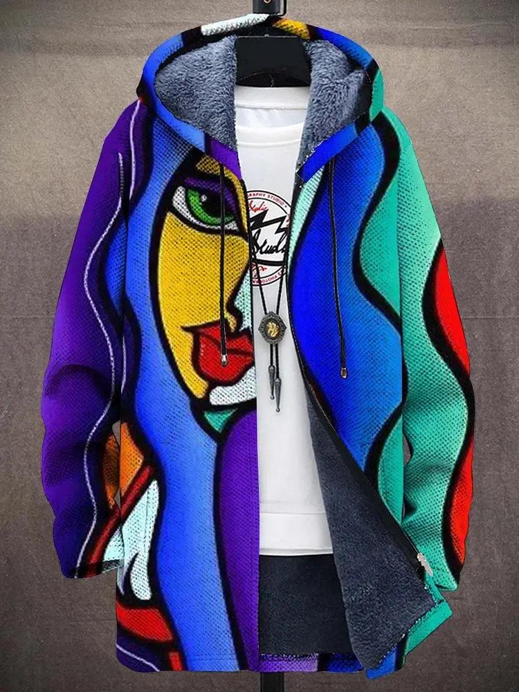 Veste de luxe Allira par Danoir Paris, motif multicolore inspiré par l'art, élégante et sophistiquée.