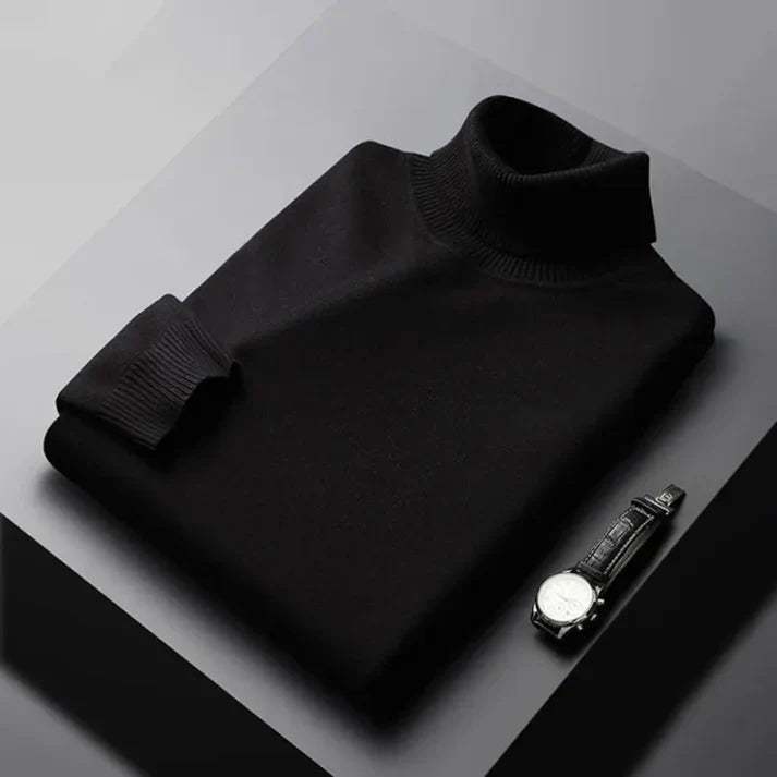 Pull en cachemire Monte Carlo Danoir Paris à col roulé bleu marine, élégant et doux, pour un style chic et confortable.