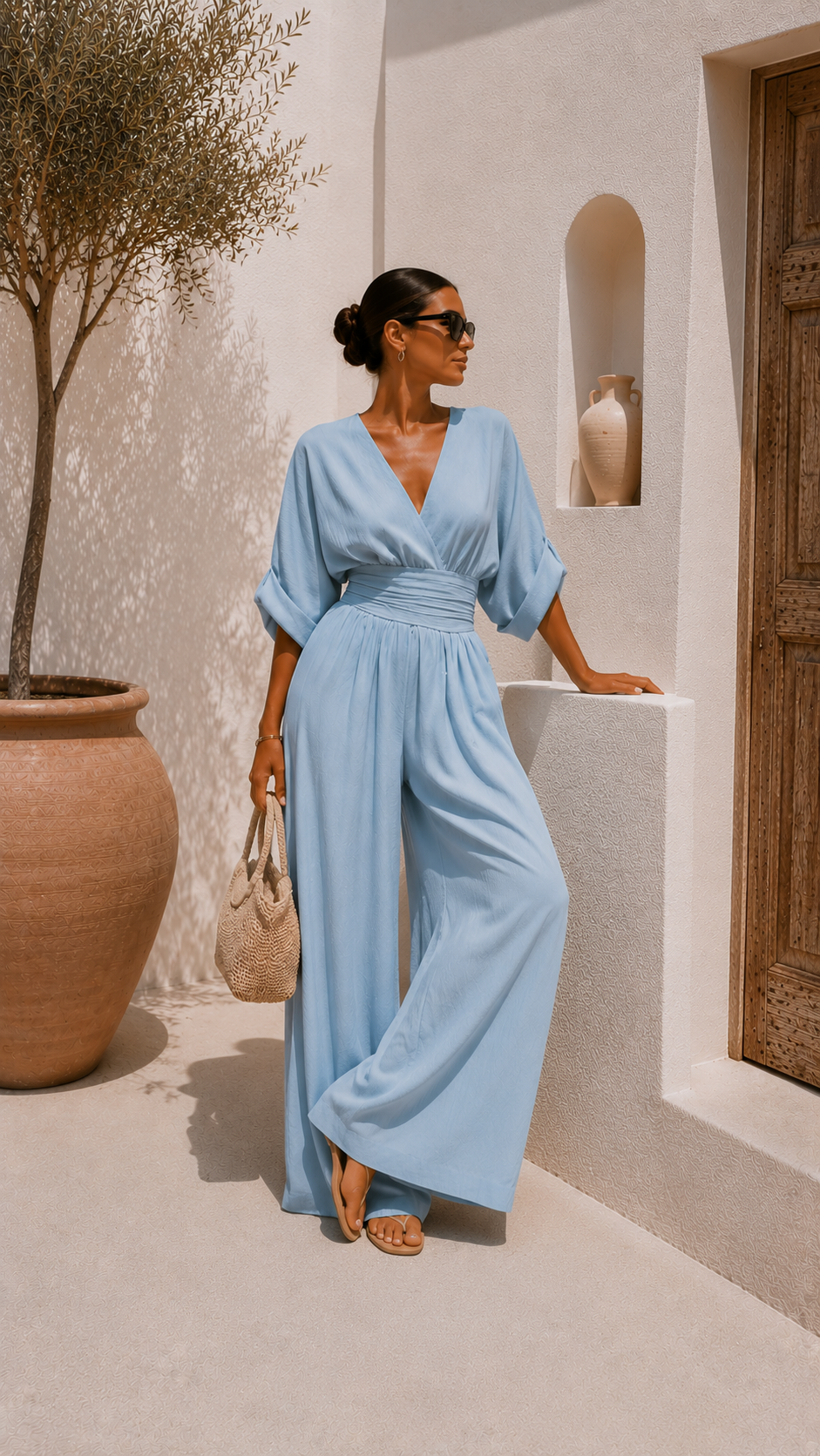Robe noire Valeria en chiffon avec décolleté en V de Danoir Paris, vue de face.
