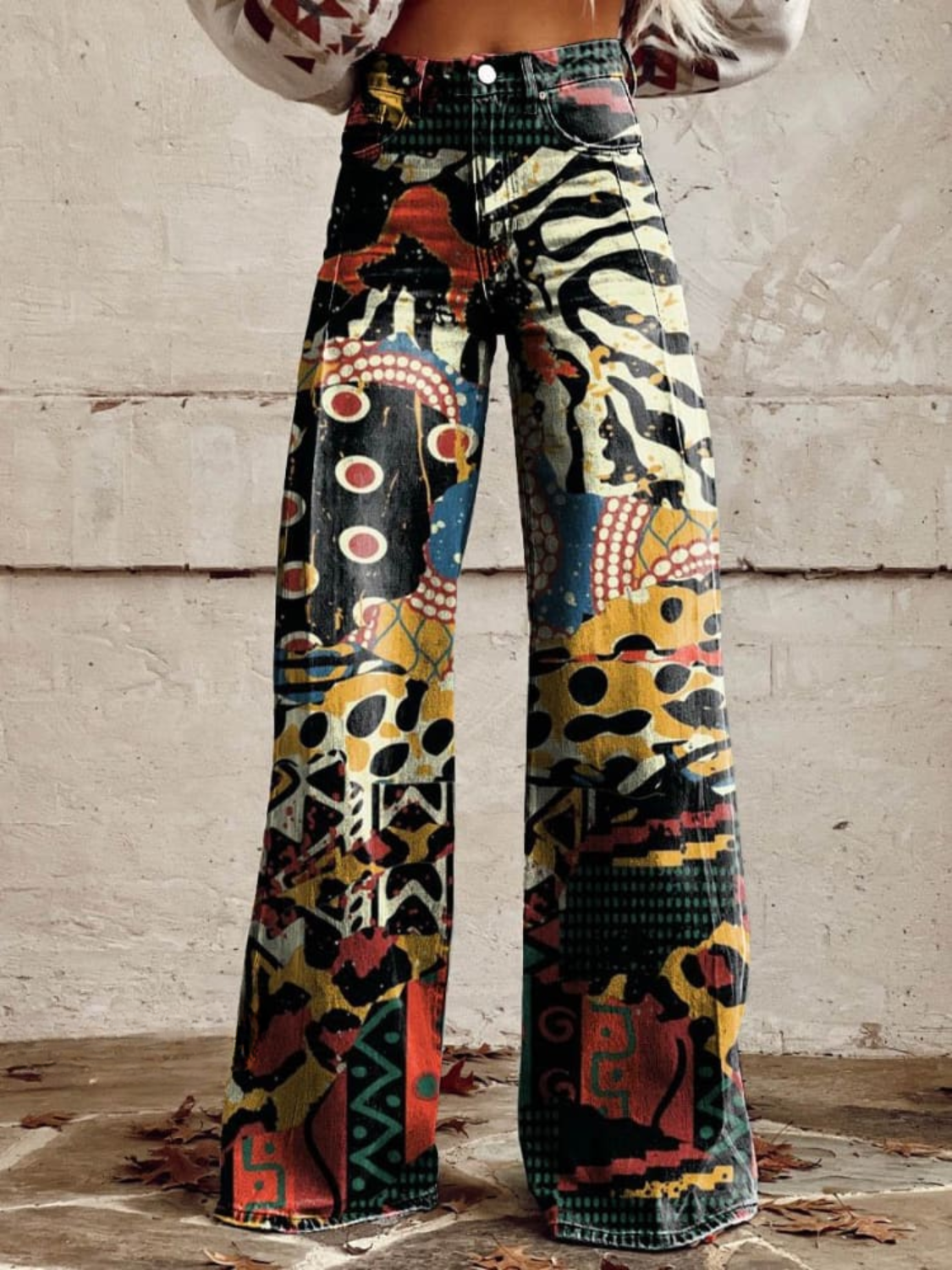 Pantaloni larges élégants Élodie de Danoir Paris en noir, taille S-36/38, vue de face sur un fond blanc.