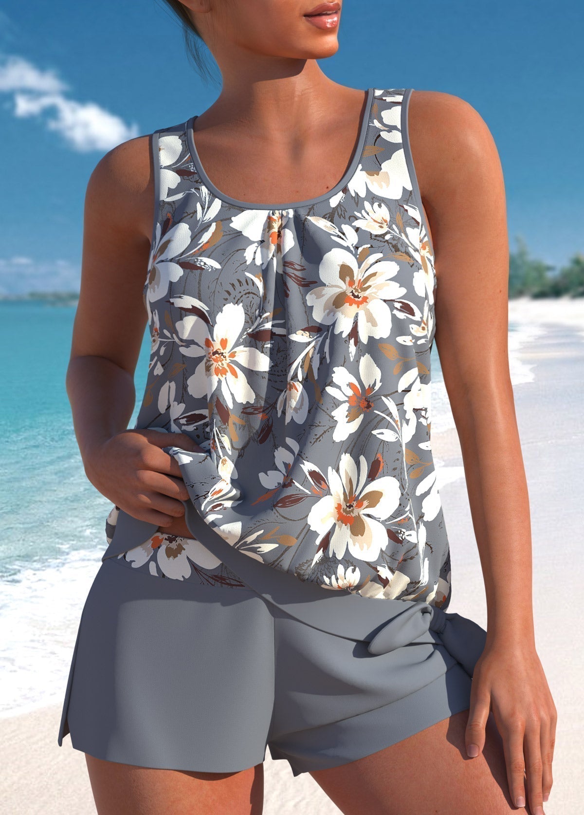 Maillot de bain noir Danoir Paris Adalgisa avec imprimé à feuilles, tissu élégant et coupe flatteuse.