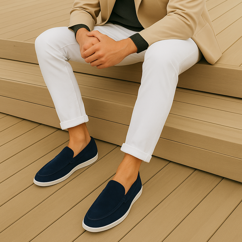 Mocassins élégantes Danoir Paris en daim noir, pointure 37, avec design sophistiqué et finition premium.