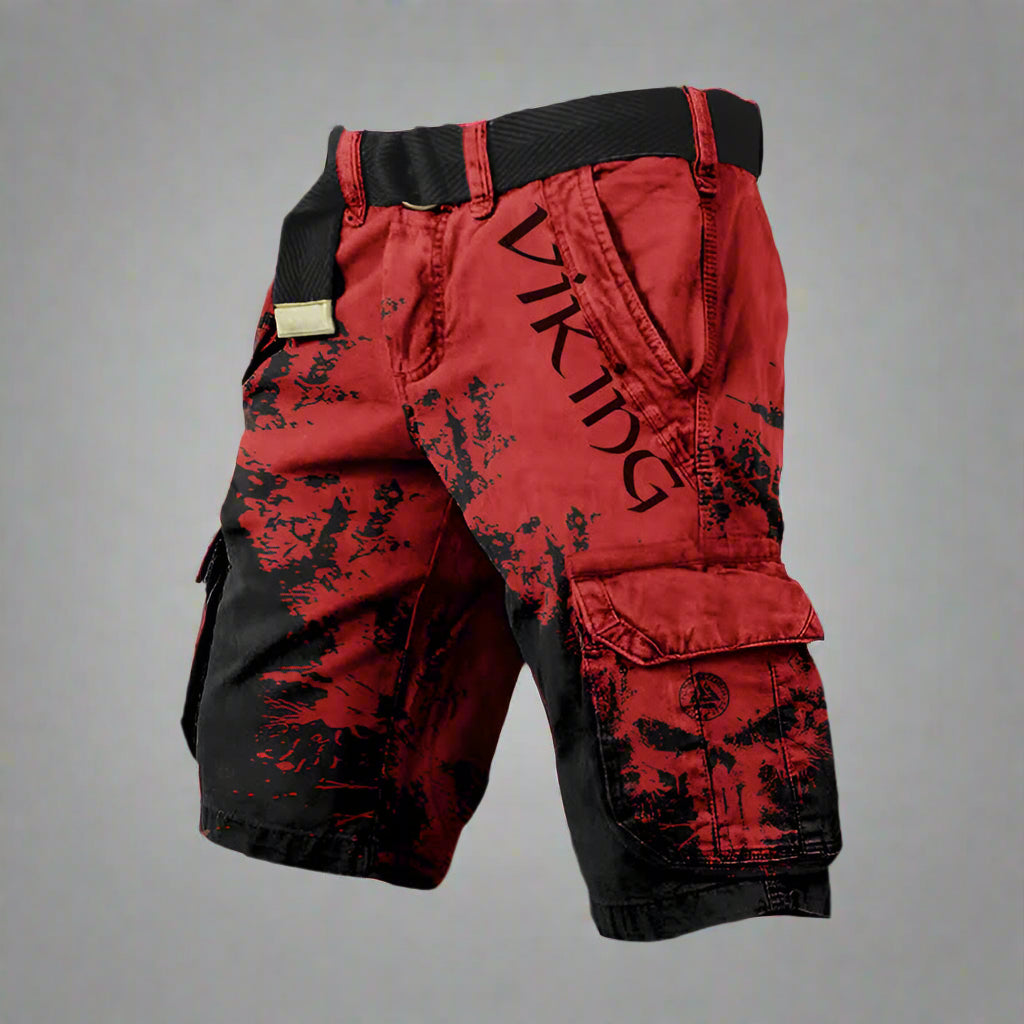 Short cargo Viking confortable de Danoir Paris, noir et blanc, en tissu léger et pratique pour un style décontracté.