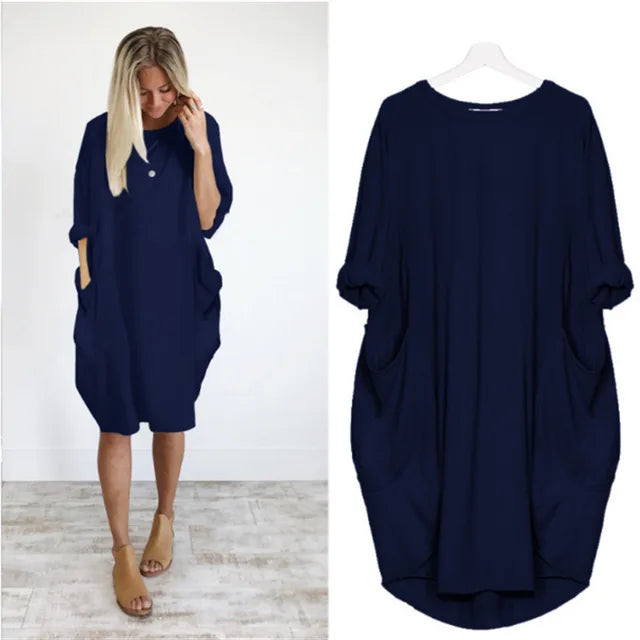 Robe décontractée légère Bianca de Danoir Paris, tissu fluide et confortable, portée élégante pour l'été.