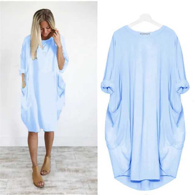 Robe décontractée légère Bianca de Danoir Paris, tissu fluide et confortable portée sur un mannequin dans une ambiance élégante.