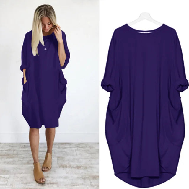 Robe décontractée légère Bianca de Danoir Paris, tissu fluide noir avec coupe élégante, portée décontractée pour un style confortable.