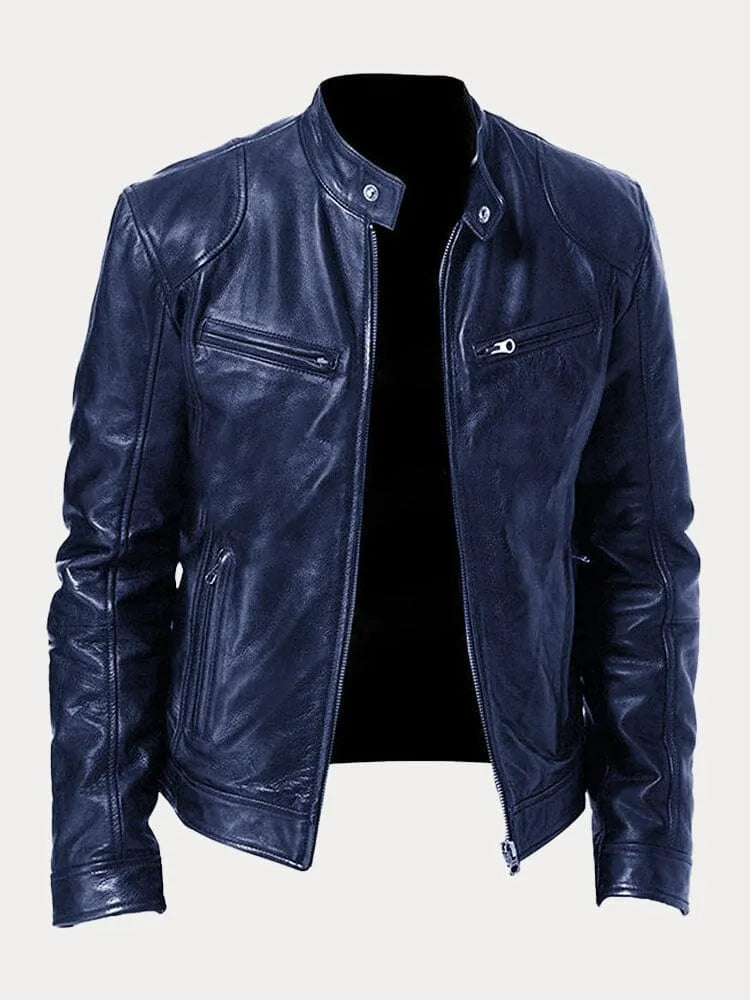 Veste en cuir noire Danoir Paris pour femme, détail élégant et finition soignée, portée sur un mannequin.