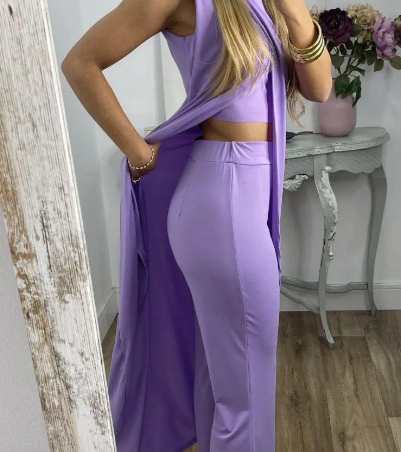 Ensemble chic sans manches Flavia de Danoir Paris en tissu noir, élégant et moderne, vue de face.