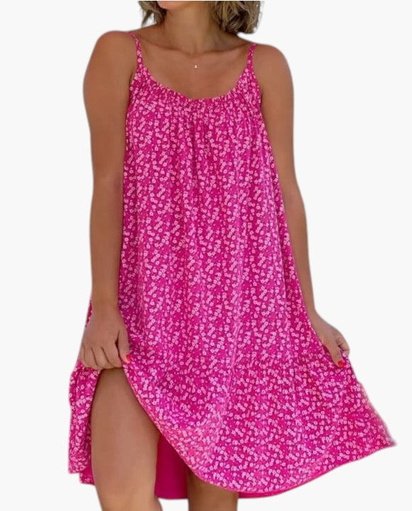Robe légère Rosalie™ à imprimé délicat de Danoir Paris, parfaite pour un été élégant et sans effort, vue en plan.