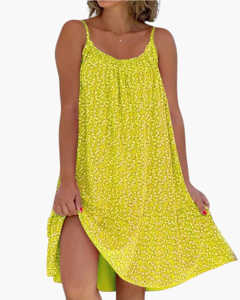 Robe légère Rosalie™ à imprimé délicat de Danoir Paris, tissu fluide et style estival pour un look élégant et confortable.