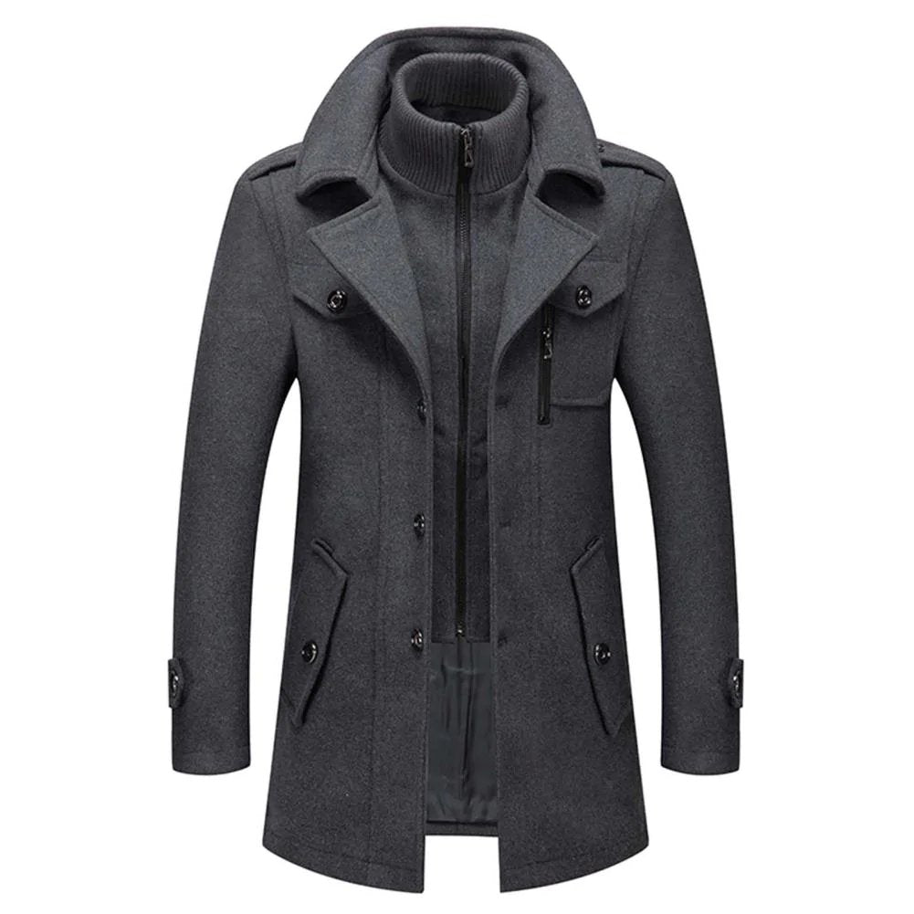 Manteau homme Danoir Paris Élite noir, coupe élégante, taille XS, tissu chaud et sophistiqué pour style moderne.