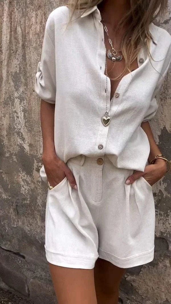 Ensemble chic décontracté orange Rivia de Danoir Paris, tenue élégante et confortable pour un style casual sophistiqué.
